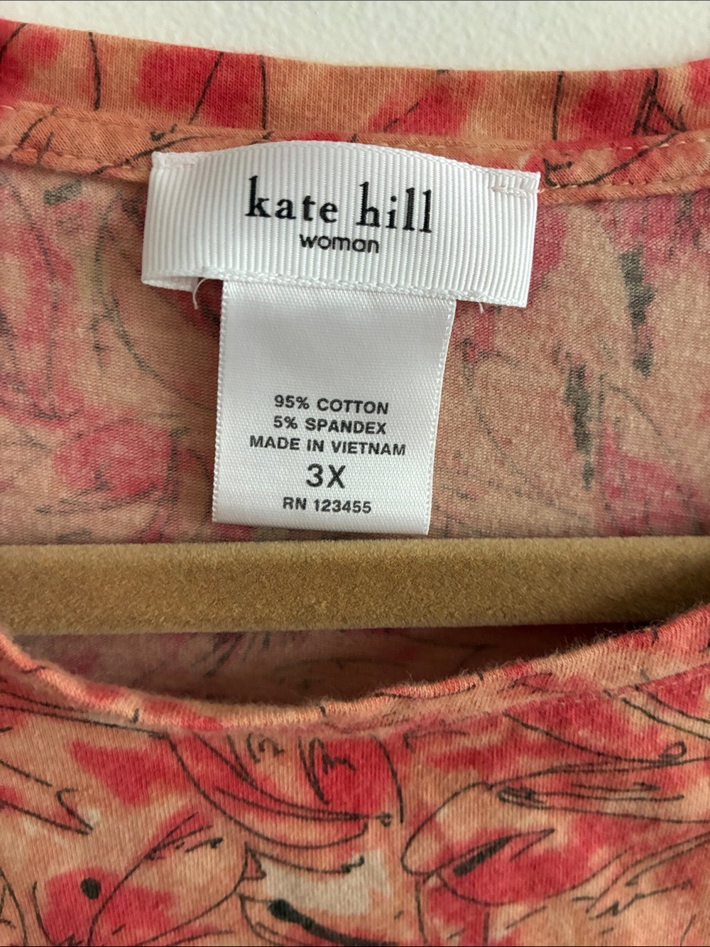 Kate Hill Coral Floral Knit Top